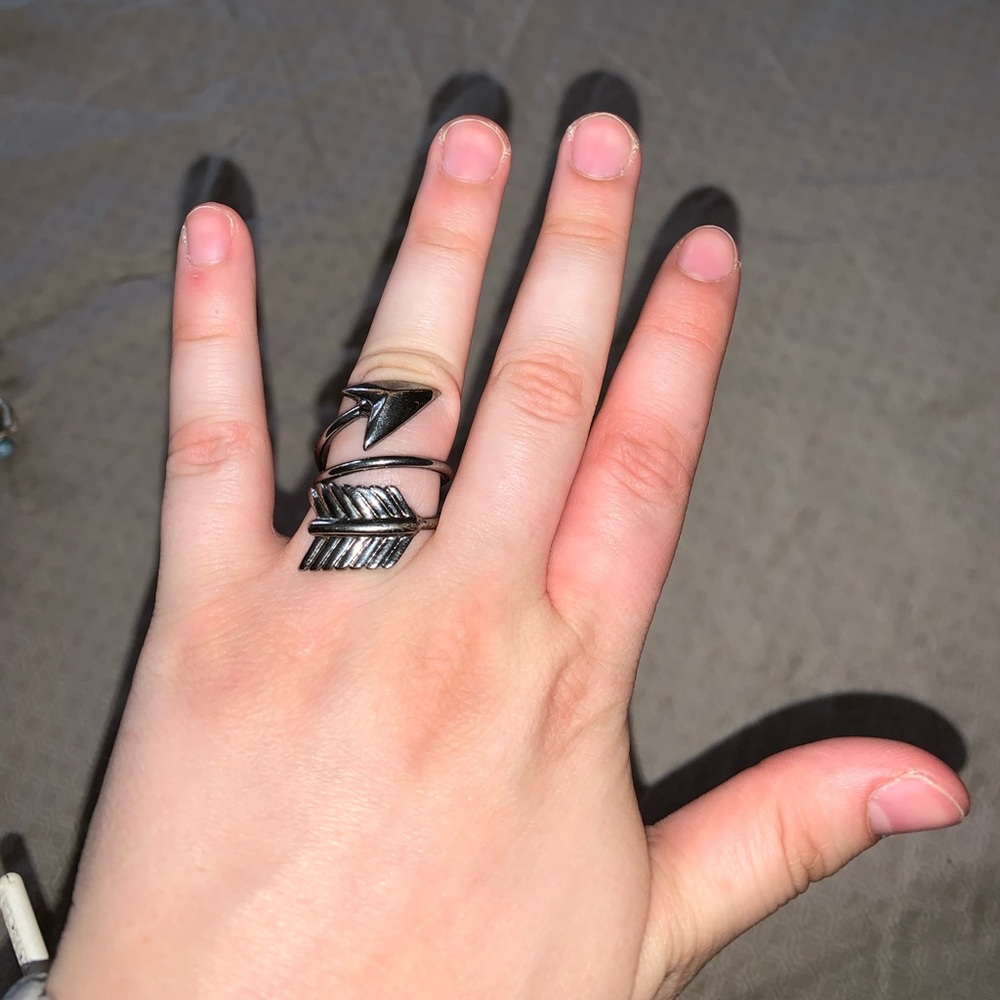 Dark Silver Arrow Wrap Ring